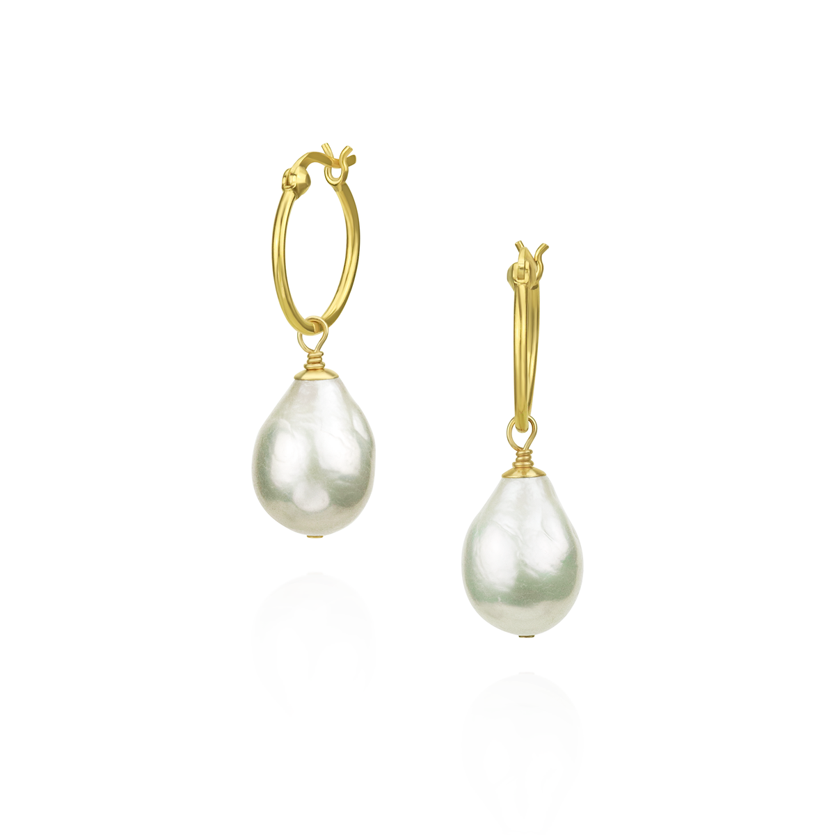 Baroque Pearl Hoop Earrings