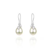 Fish Hook & Textured Feature Pearl Earrings