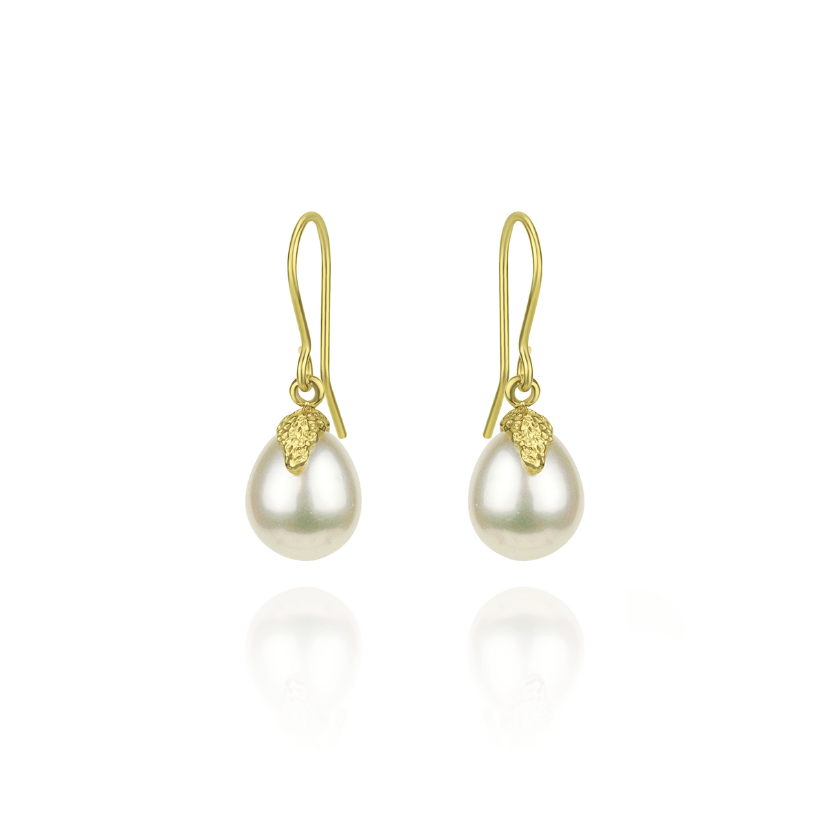 Fish Hook & Textured Feature Pearl Earrings