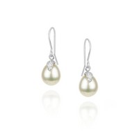 Fish Hook & Textured Feature Pearl Earrings
