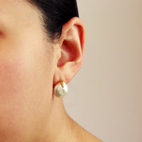 Coin Pearl Stud Earrings