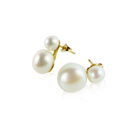 Double Pearl Stud Earrings