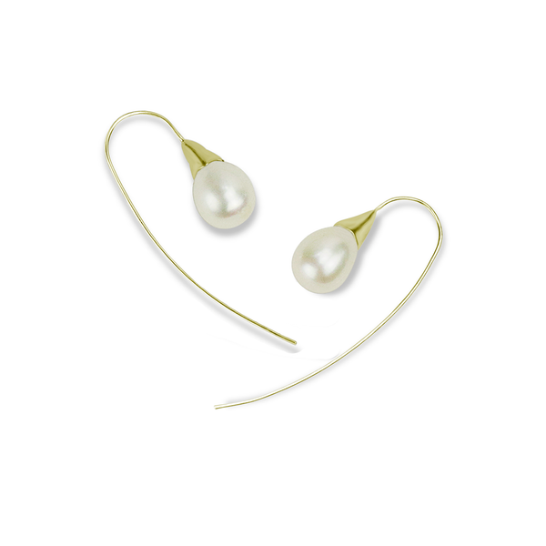 Flower Bud Pearl Earrings