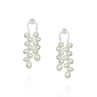 Zigzag Double Drop Pearl Earrings