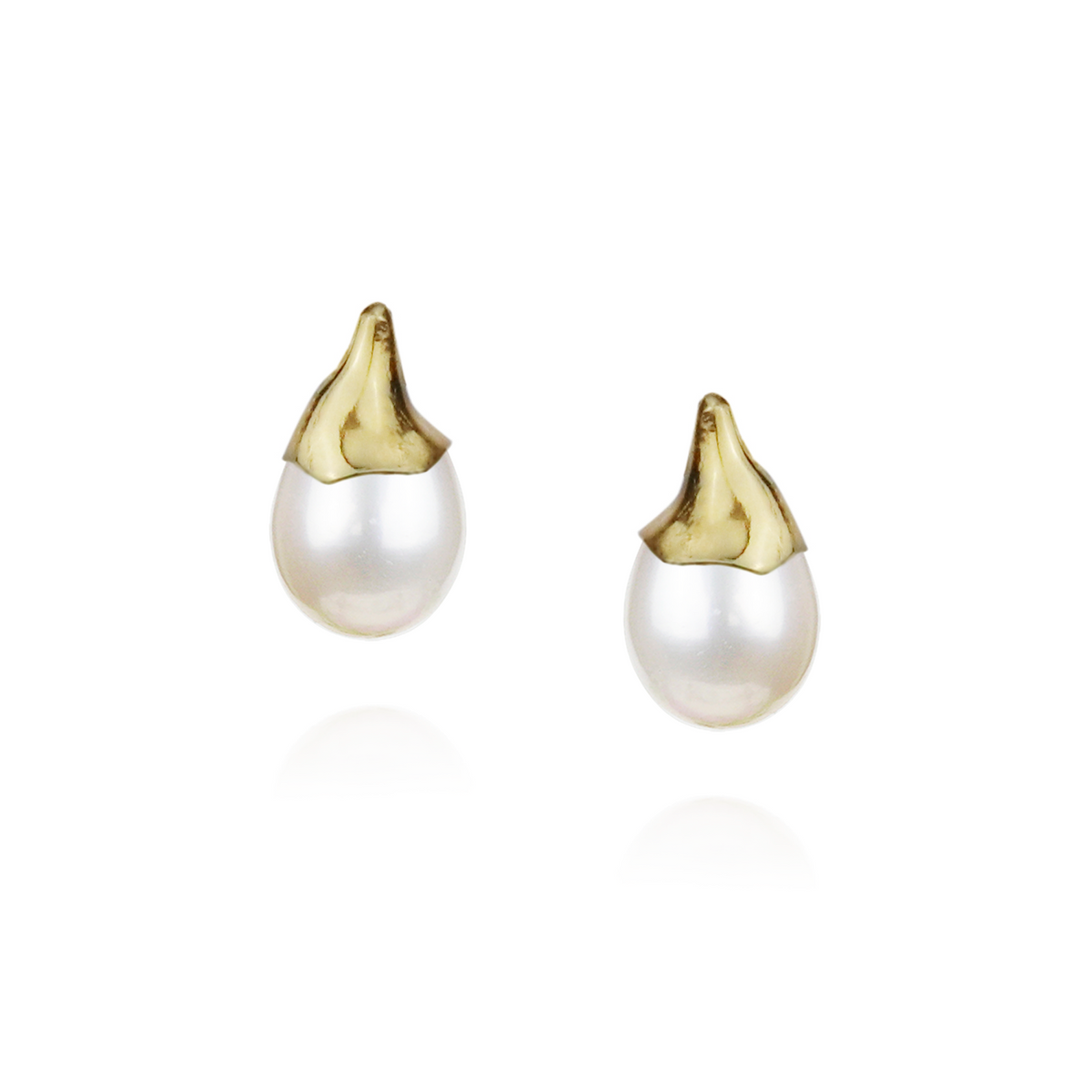 Large Flower Bud Pearl Studs