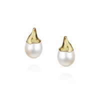 Large Flower Bud Pearl Studs