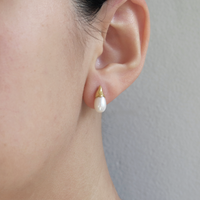 Flower Bud Pearl Studs