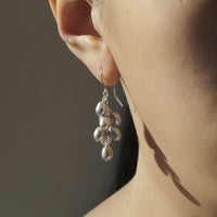 Rice Pearl Grape Cluster Earrings