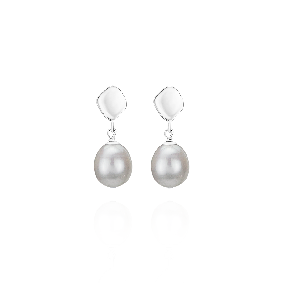 Ripple Textured Pearl Earrings