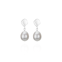 Ripple Textured Pearl Earrings