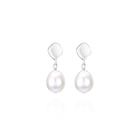 Ripple Textured Pearl Earrings