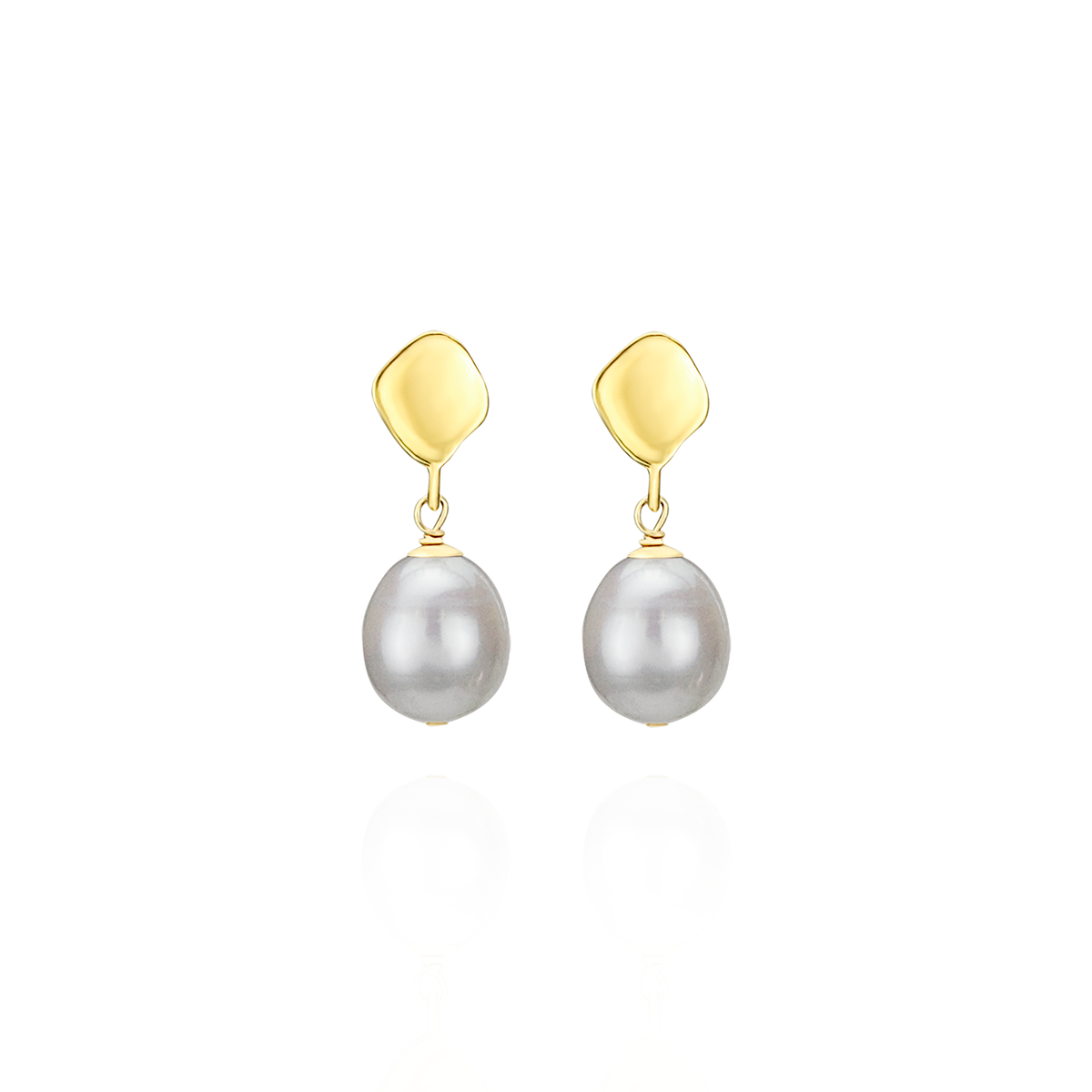 Ripple Textured Pearl Earrings