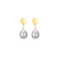 Ripple Textured Pearl Earrings