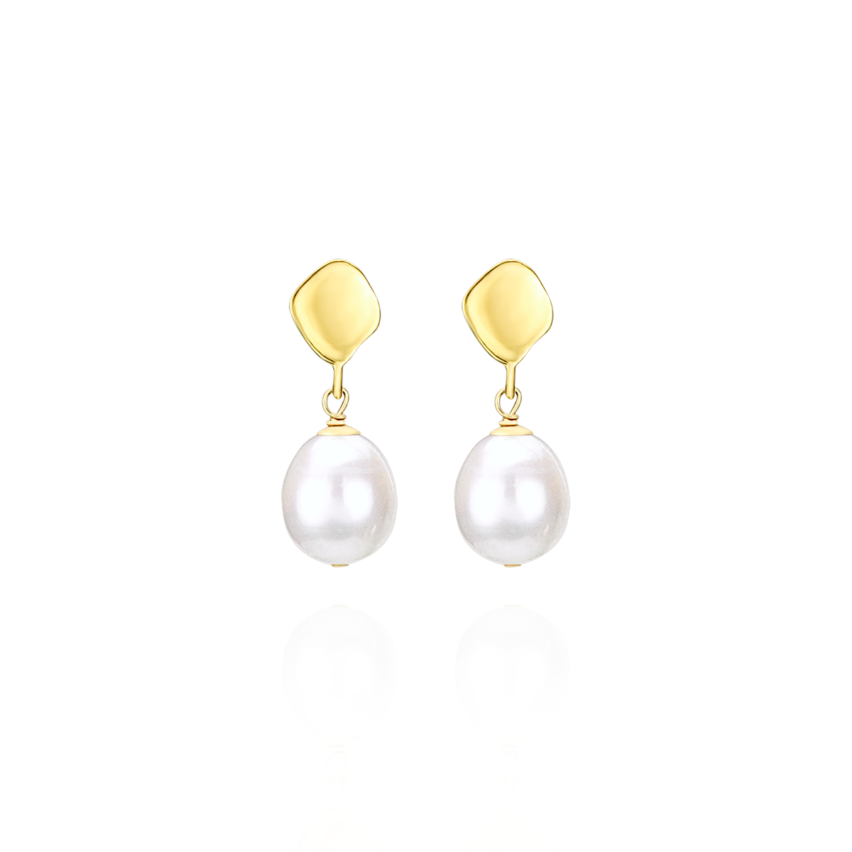 Ripple Textured Pearl Earrings