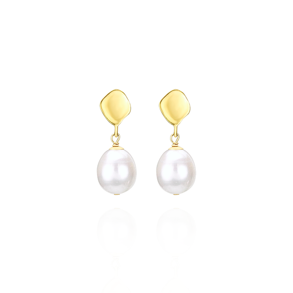 Ripple Textured Pearl Earrings