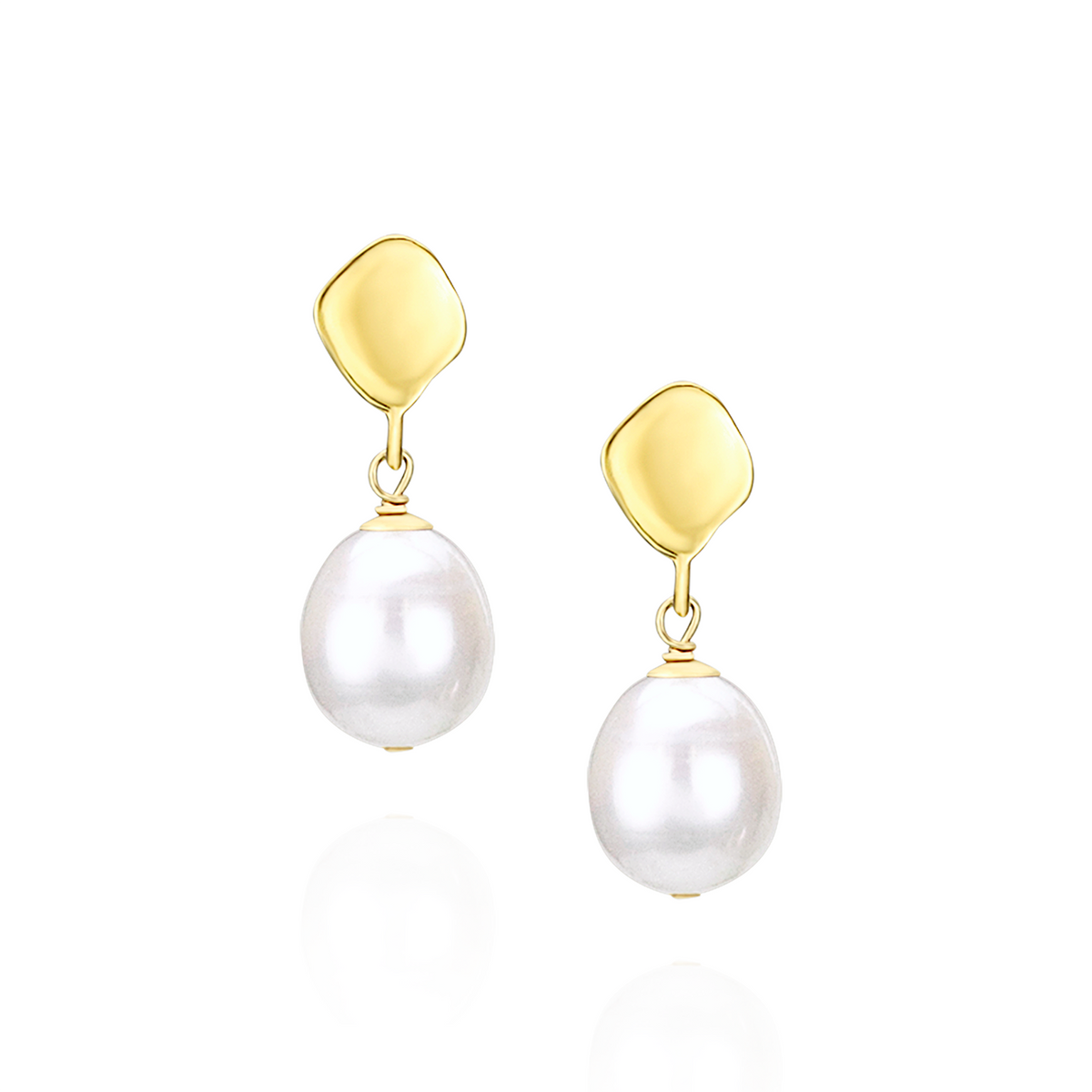Ripple Textured Pearl Earrings