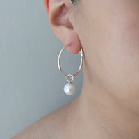 Omega Back Hoops & Pearl Charms
