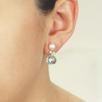 Pearl & Heart Gemstone Drop Earrings