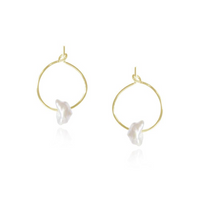 Small Keshi Pearl Hoops