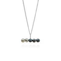 Contrasting Pearl Bar Pendant Necklace