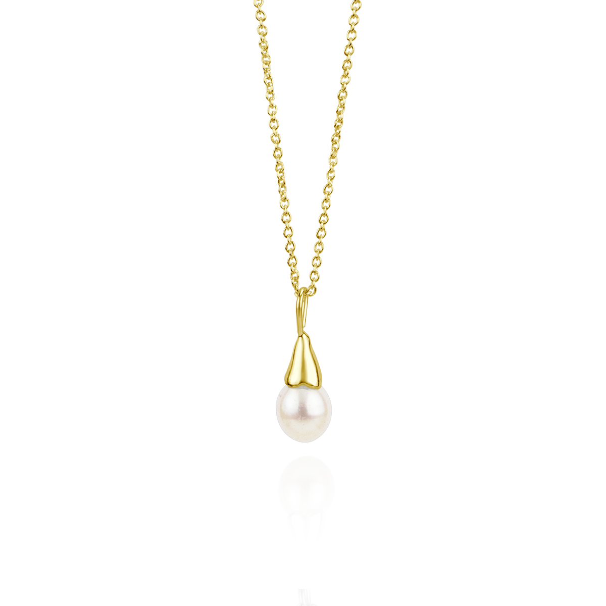 Flower Bud Pearl Necklace