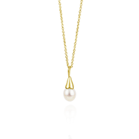 Flower Bud Pearl Necklace