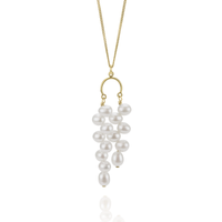 Zigzag Double Drop Pearl Pendant