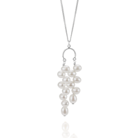 Zigzag Double Drop Pearl Pendant