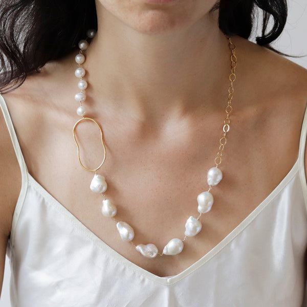 Baroque Pearl Statement Necklace