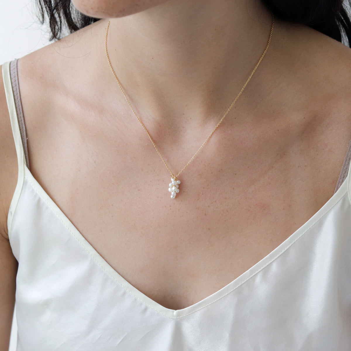 Pearl Grape Cluster Pendant Necklace