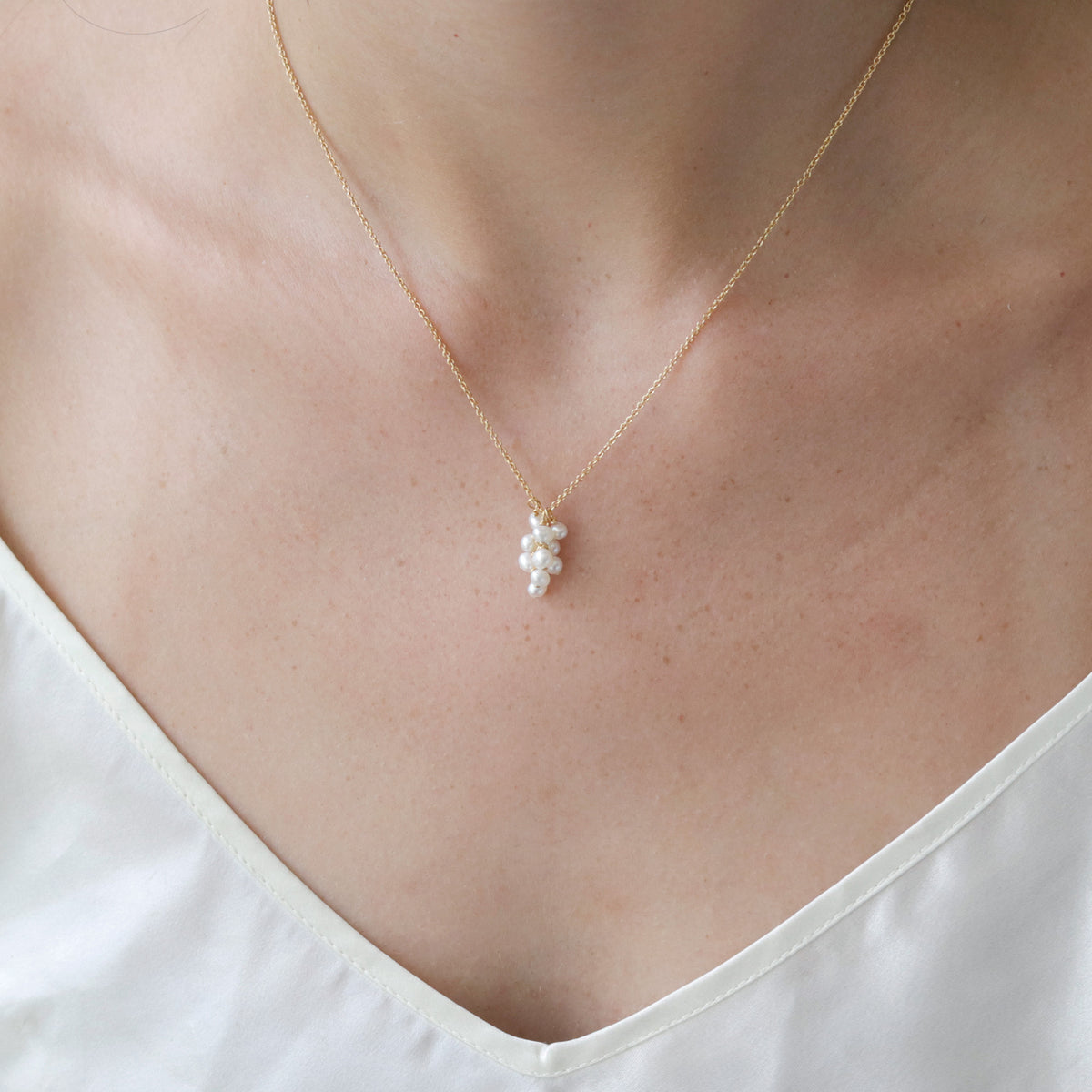 Pearl Grape Cluster Pendant Necklace