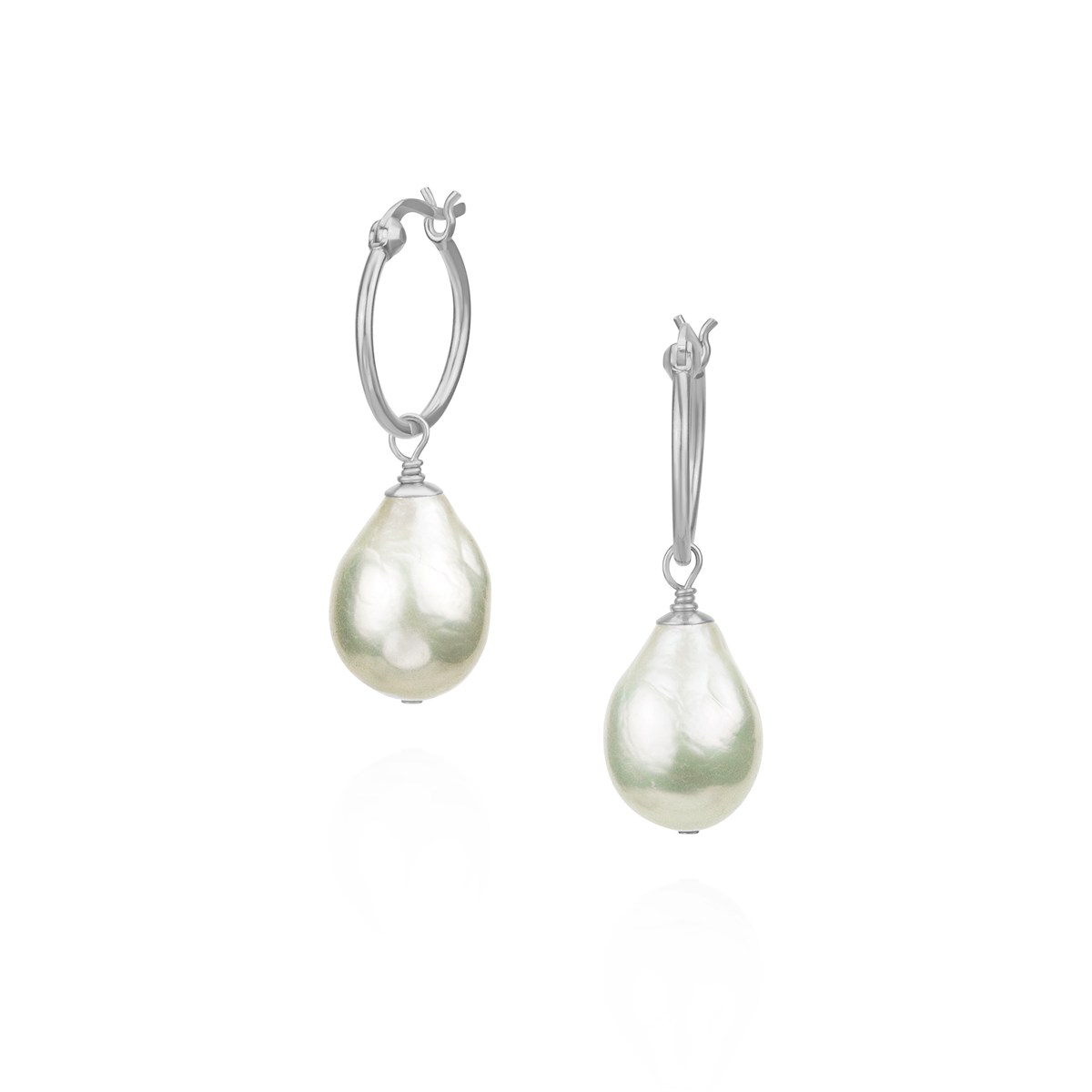 Baroque Pearl Hoop Earrings