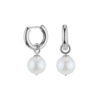 Pearl Hinged Huggie Earrings