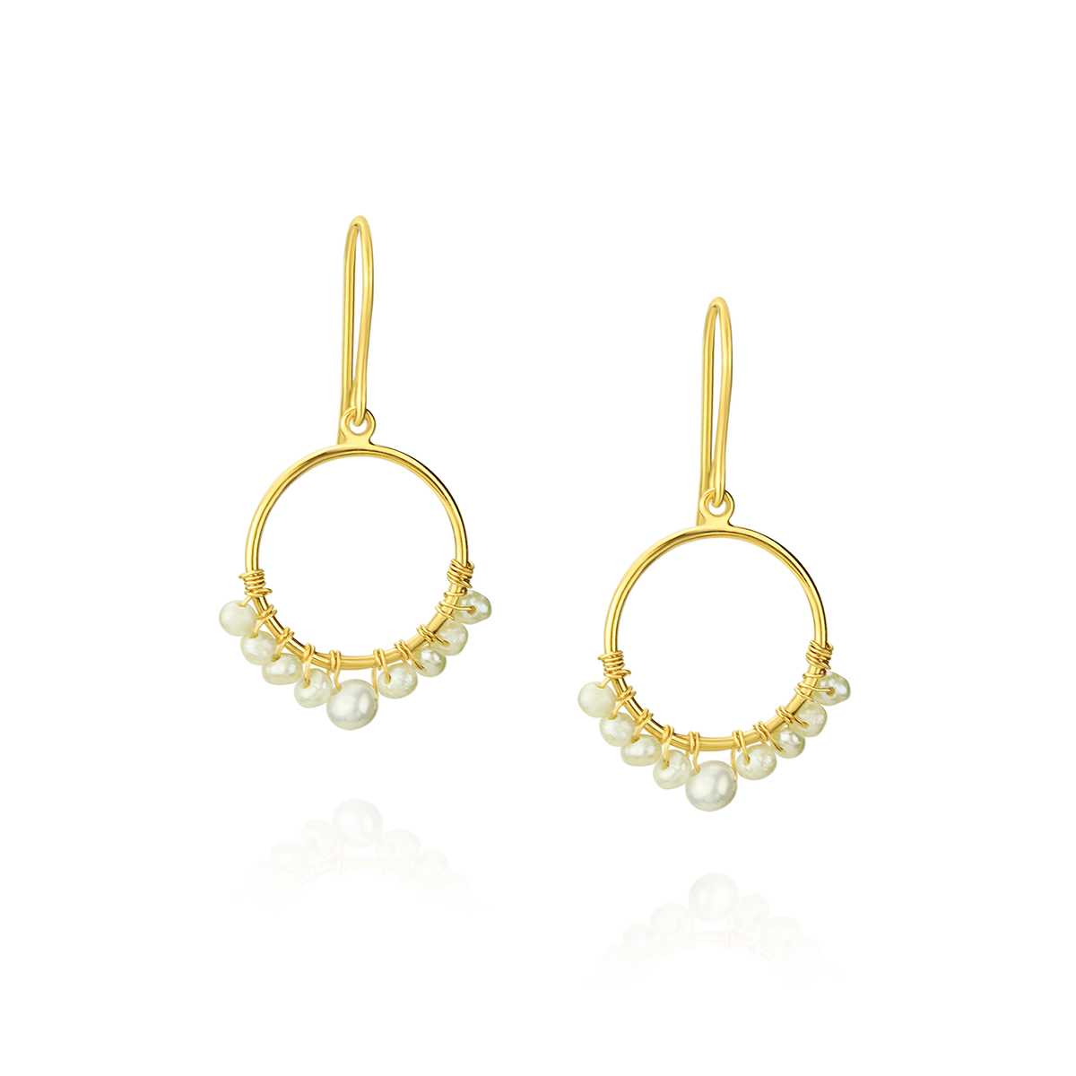 Small Pearl Circle Earrings