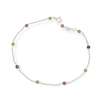 Mulitcoloured Beaded Anklet