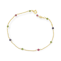 Mulitcoloured Beaded Anklet