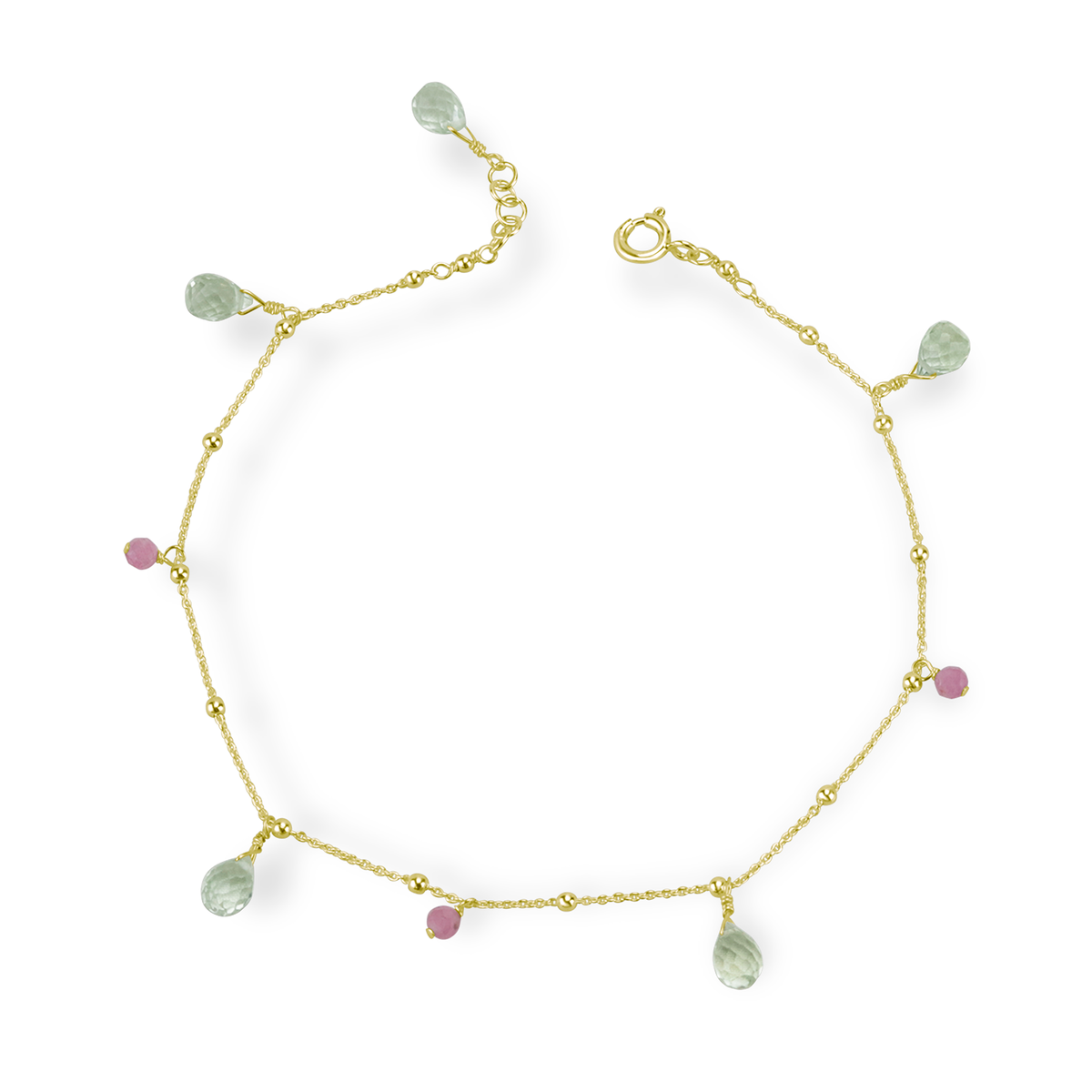 Beaded Briolette Anklet