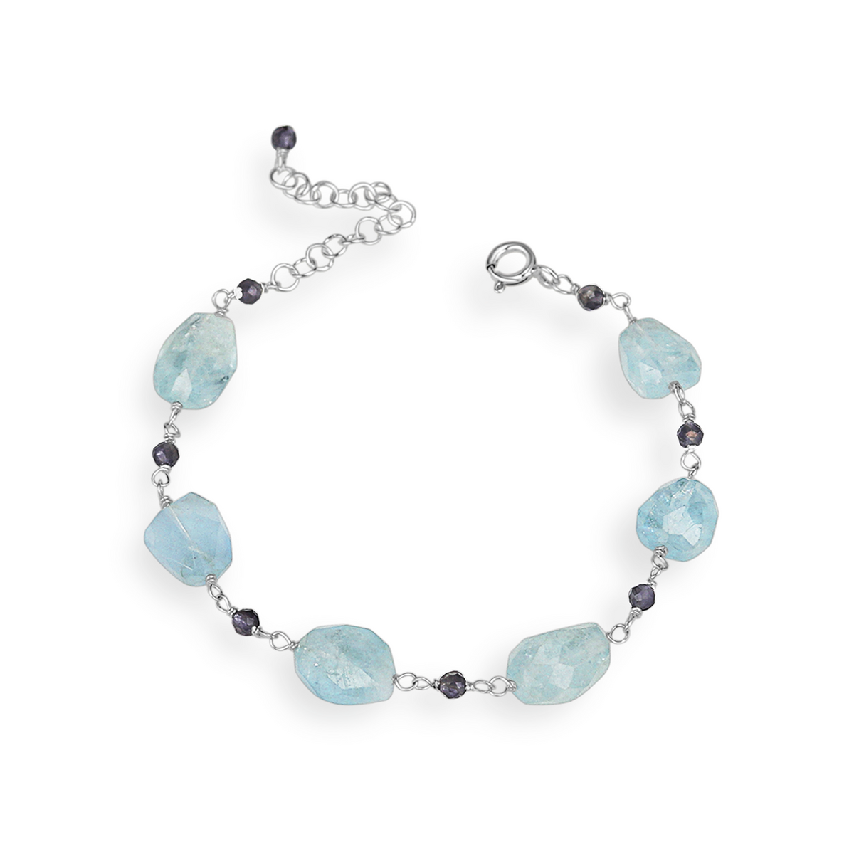 Aquamarine and Iolite Bracelet