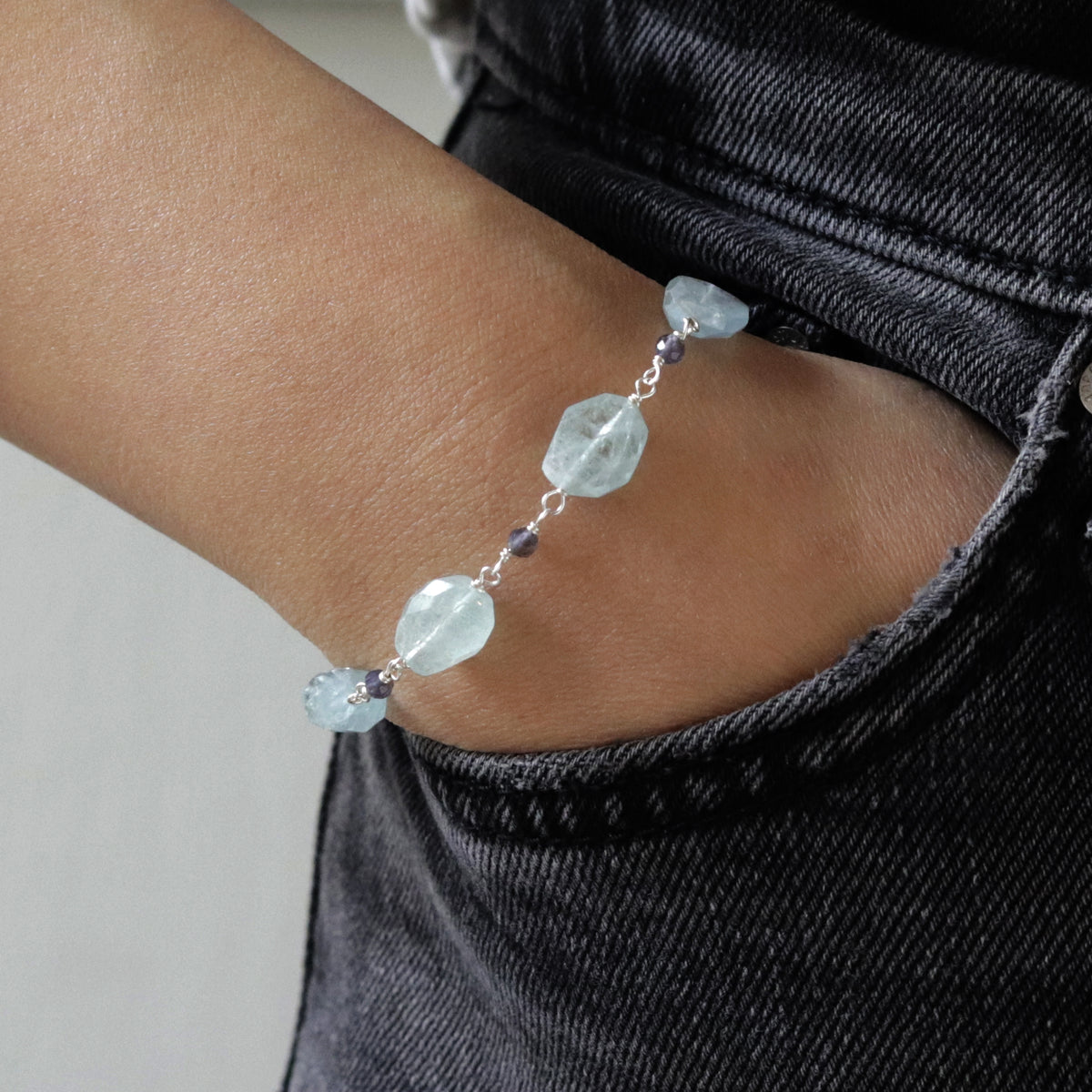 Aquamarine and Iolite Bracelet