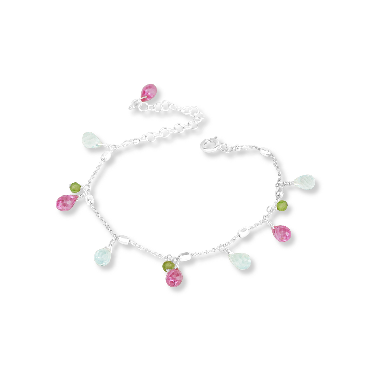 Faceted Satellite & Briolette Bracelet
