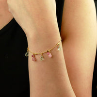 Faceted Satellite & Briolette Bracelet