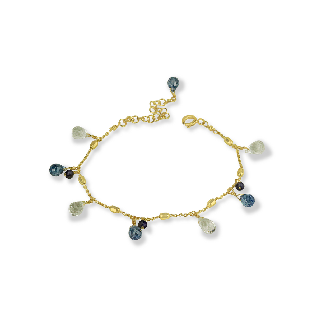 Faceted Satellite & Briolette Bracelet