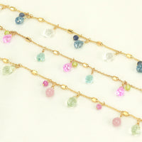 Faceted Satellite & Briolette Bracelet