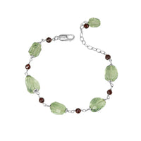 Green Amethyst and Garnet Bracelet