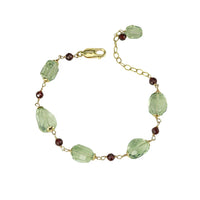 Green Amethyst and Garnet Bracelet