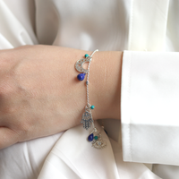 Faceted Satellite Charm Bracelet