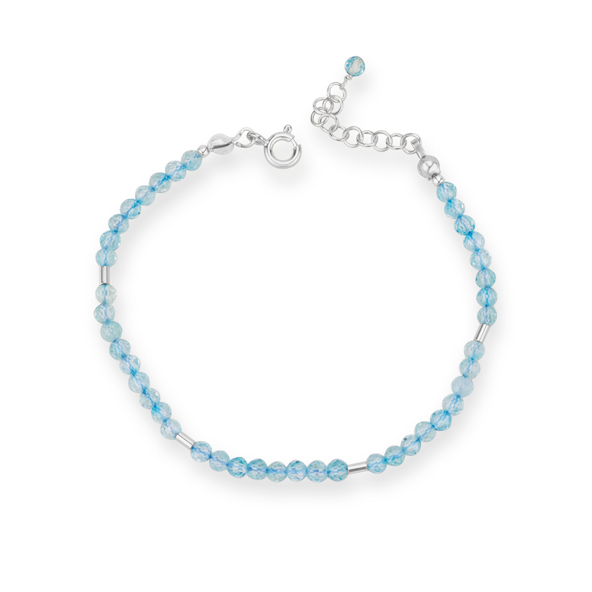 Delicate Beaded Blue Topaz Bracelet