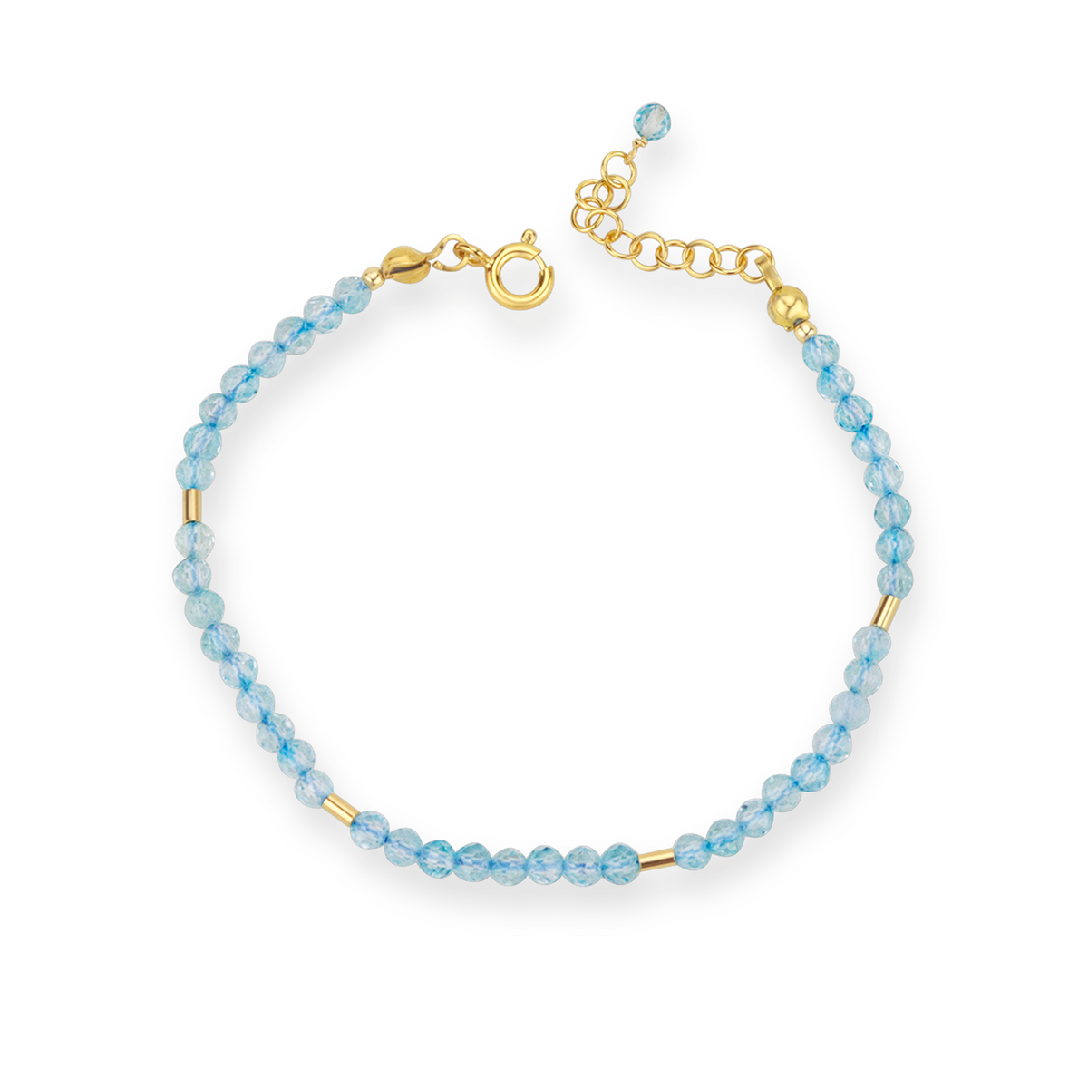 Delicate Beaded Blue Topaz Bracelet