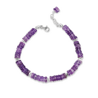 Heishi & Plated Hematite Beaded Bracelet