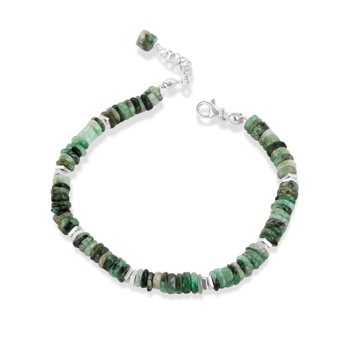 Heishi & Plated Hematite Beaded Bracelet